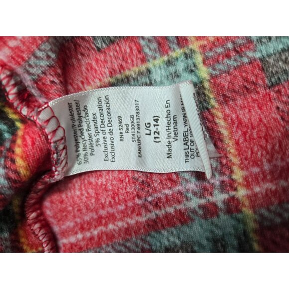 Red Plaid Long Sleeve Nightgown With Lace Accent By Secret Treasures L (12-14) P - Picture 4 of 4